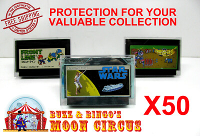 50X NINTENDO FAMICOM GAME CARTRIDGE - CLEAR PLASTIC PROTECTIVE BOX PROTECTORS 