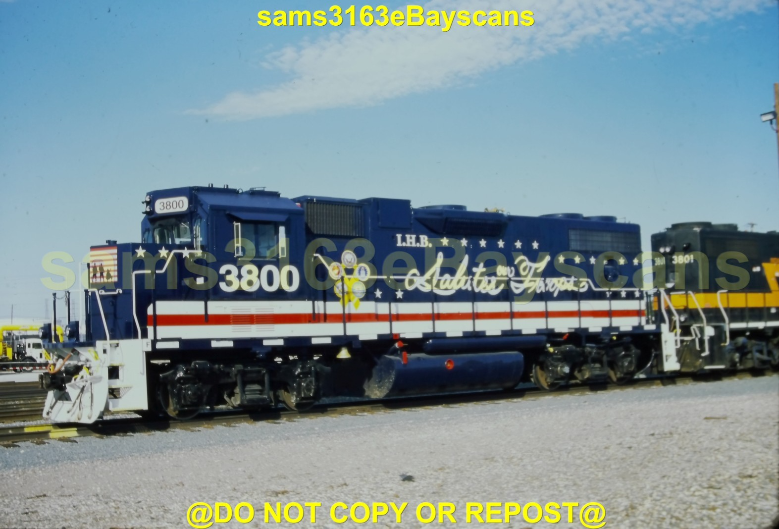 ORIGINAL SLIDE INDIANA HARBOR BELT SALUTE OUR TROOPS GP38-2 3800 GARY IN 2023