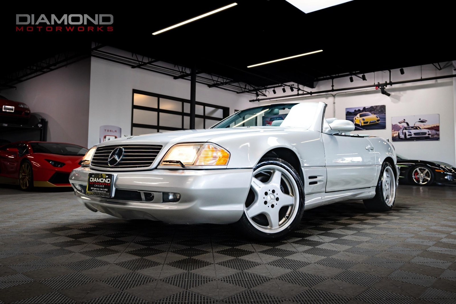 2001 Mercedes-Benz SL-Class SL 500 84178 Miles Brilliant Silver Convertible 5.0L