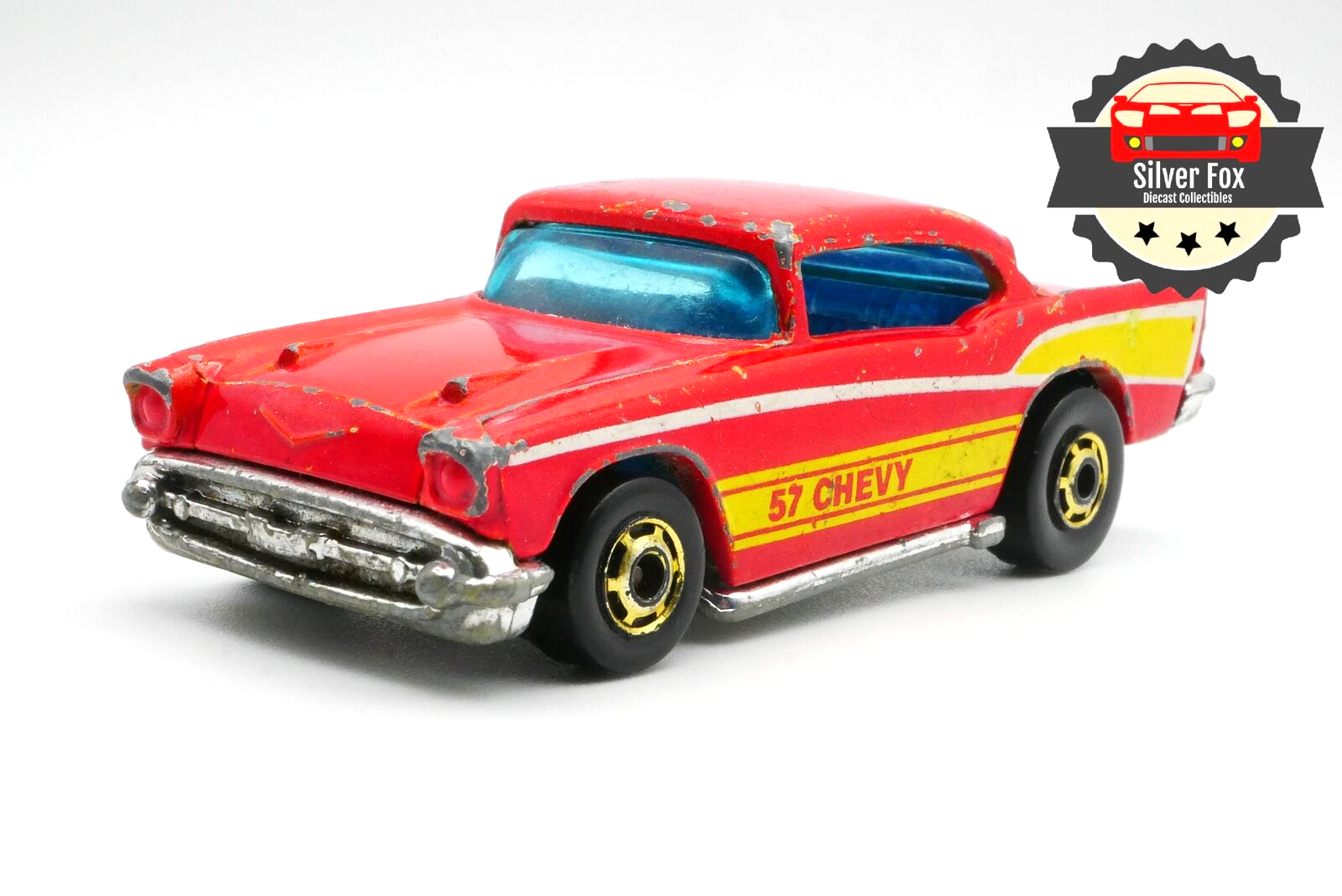 1957 CHEVY BEL AIR HONG KONG RED 1:64 SCALE DIECAST DIORAMA COLLECTOR MODEL CAR