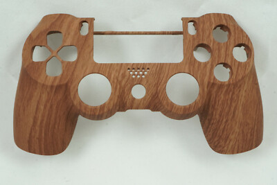 Wooden Grain Soft Touch Front Face Replacement Shell For PS4 Controller