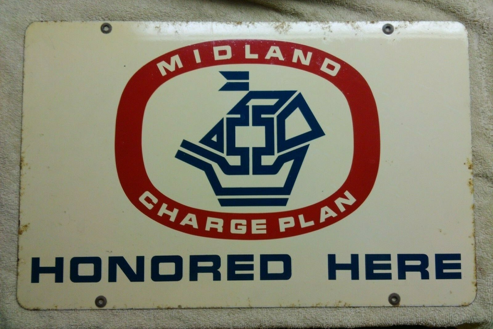 vintage Marine Midland bank Charge Plan metal sign