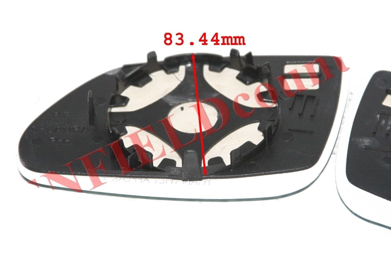 LH & RH Orvm Convex Wing Door Flat Glass Mirror With Base Plate Skoda Fabia 