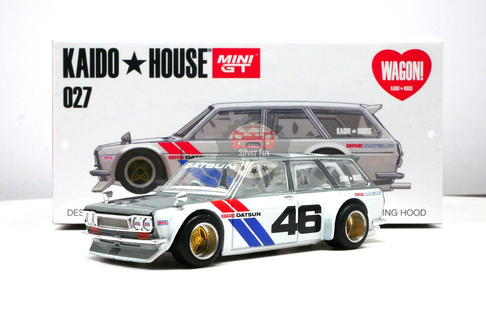 Kaido House x Mini GT 1:64 Datsun 510 Wagon Greddy Green Jun