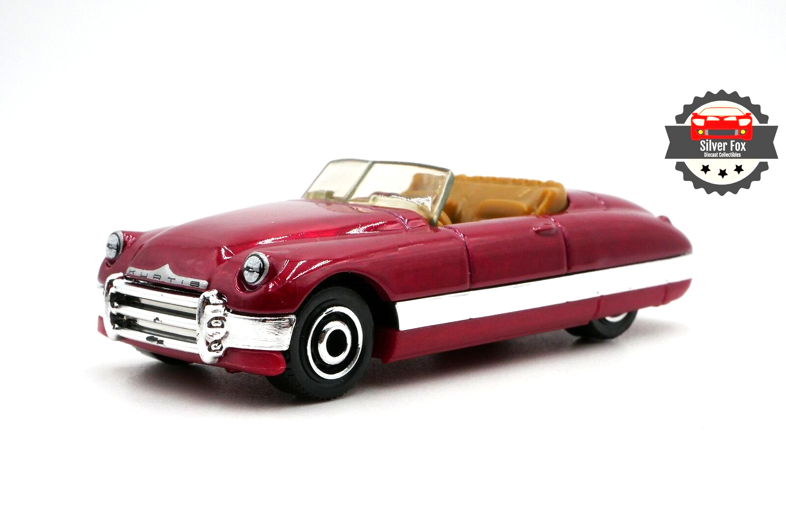 1949 KURTIS SPORT CAR CONVERTIBLE BURGUNDY 1:64 SCALE DIECAST COLLECTOR MODEL