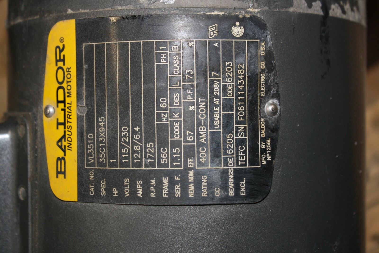 Indco 1 HP Tank Mixer Clamp on 115-230V Baldor motor