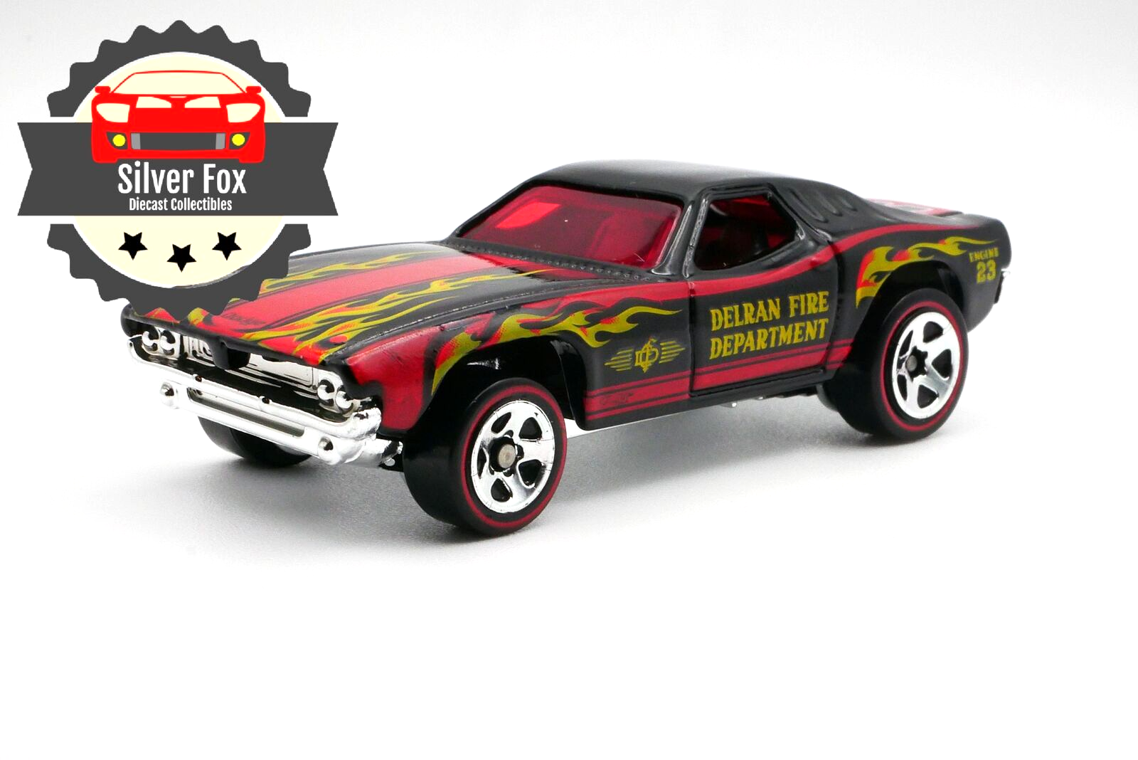 1970 DODGE CHALLENGER DELRAN FIRE 1:64 SCALE DIECAST COLLECTOR MODEL DIORAMA CAR