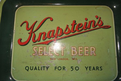 vtg.original scarce Knapstein's Select Beer,New London Wis.serving  tray WOW