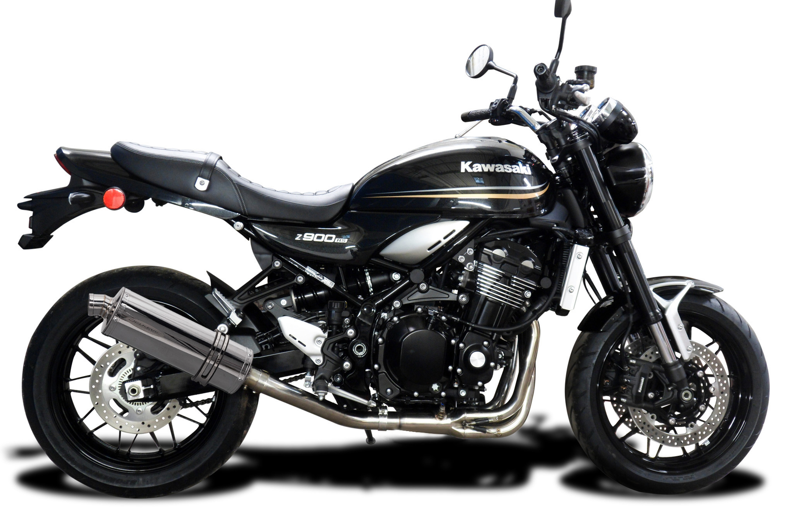 Kawasaki Z900RS Delkevic Full 41 Exhaust 14" Stainless Oval Muffler 18