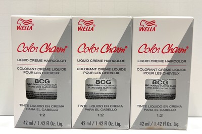 (Pack Of 3) WELLA Color Charm Liquid 1.42 oz. 8CG Light Platinum Gold Blonde