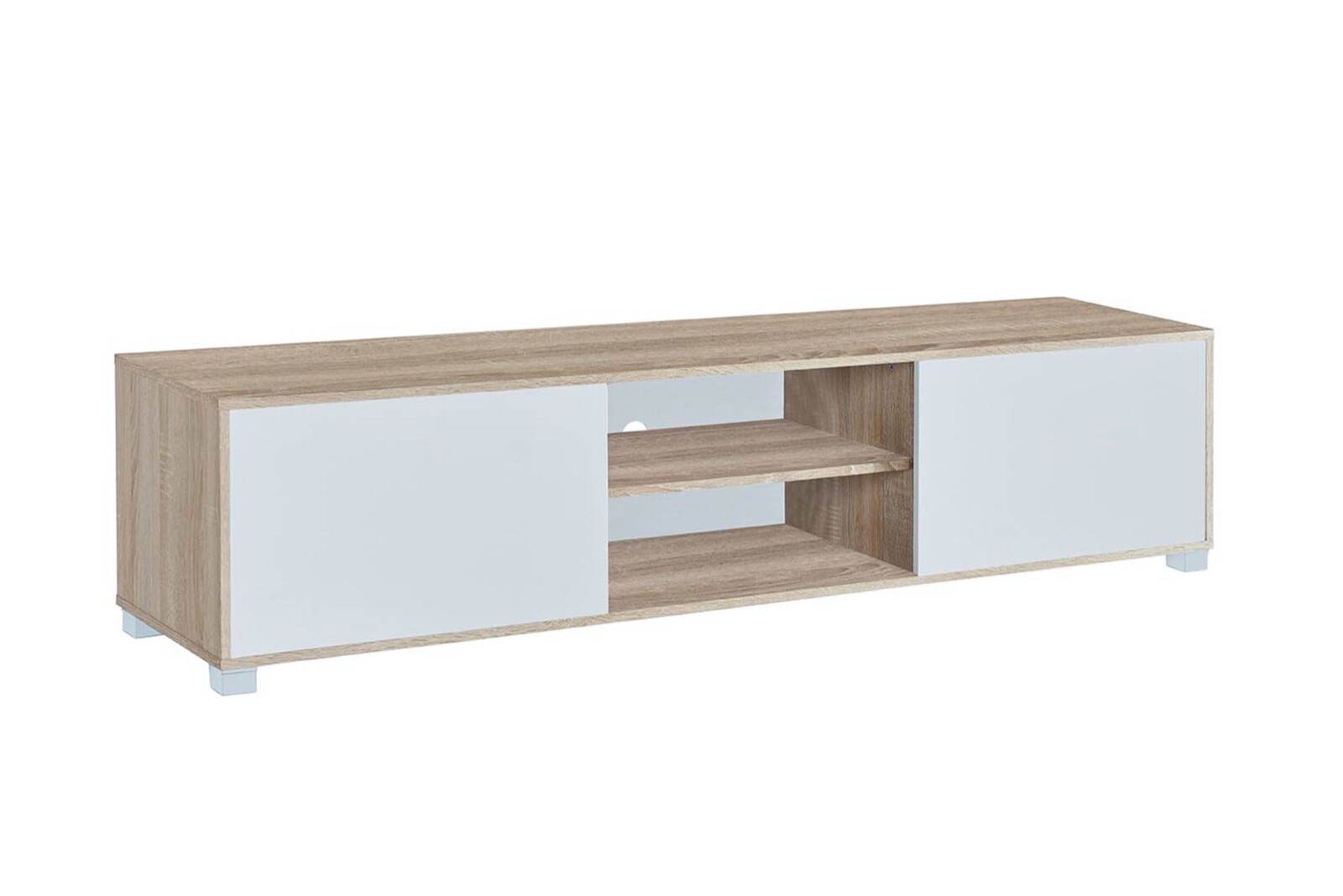 Mesa para Tv Color Roble y Blanco 180 x 40 x 41 cm Atenea