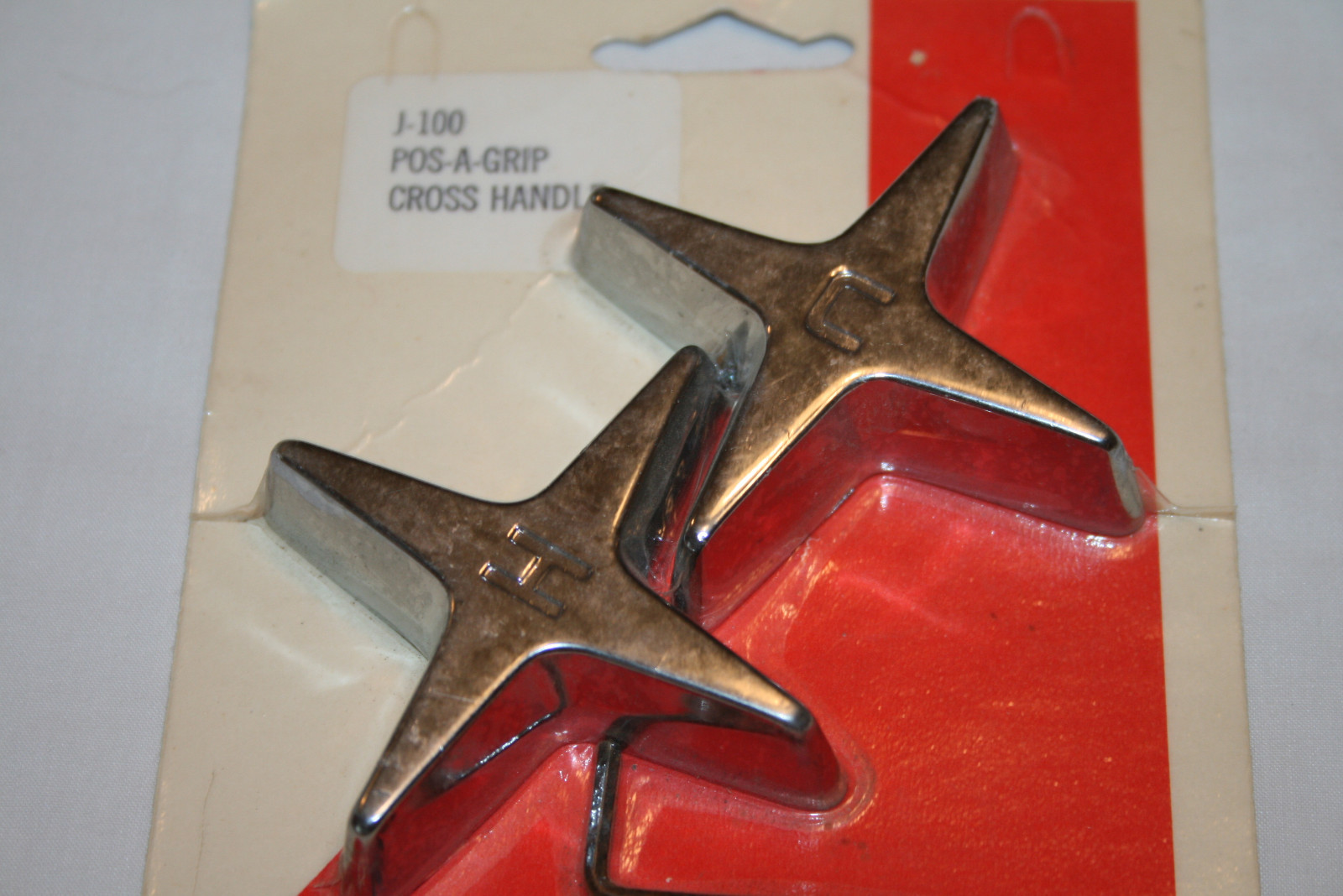 Vtg Faucet Cross Handles Chrome Plated Hot Cold Ward NOS J-100  USA