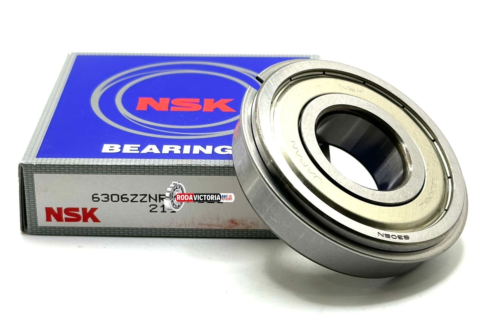 NSK JAPAN 6306 ZZ NR BALL BEARING, METAL SHIELDED + SNAP