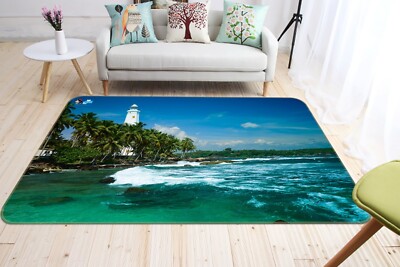 3D Coconut Tree Ocean NBC1211 Game Rug Mat Elegant Photo Carpet Mat Fay 2023
