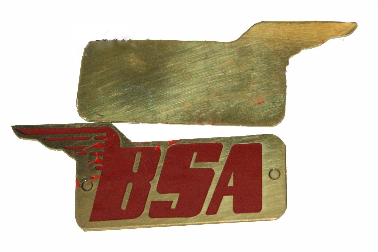 Pair Brass Made Red Petrol Fuel Tank Logo Badge Set For BSA M20 Motorcycle 