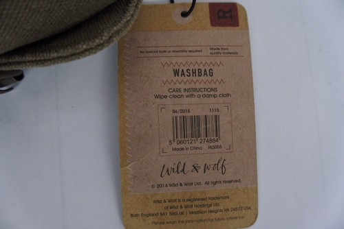 Hook Line & Sinker Washbag Folding Travel Toiletry Bag Tan