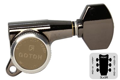 GOTOH SG381-07-MGT Locking Tuners  Small Knobs - Cosmo Black - 3L x 3R