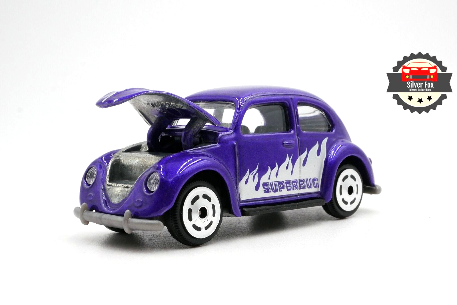 1960's VOLKSWAGEN BEETLE PURPLE FLAMES 1:64 SCALE DIECAST COLLECTOR MODEL CAR