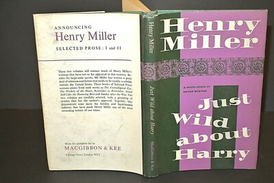 Henry Miller Just Wild About Harry 1st Edn in D/J 1964