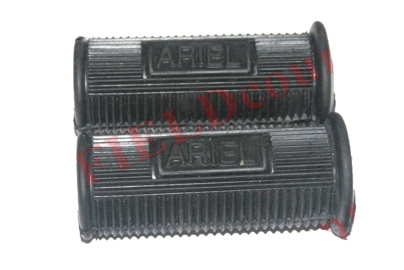 Front Footrest Rubber Set Pair Ariel Embossed Rectangular Hole 1946 01-0117 