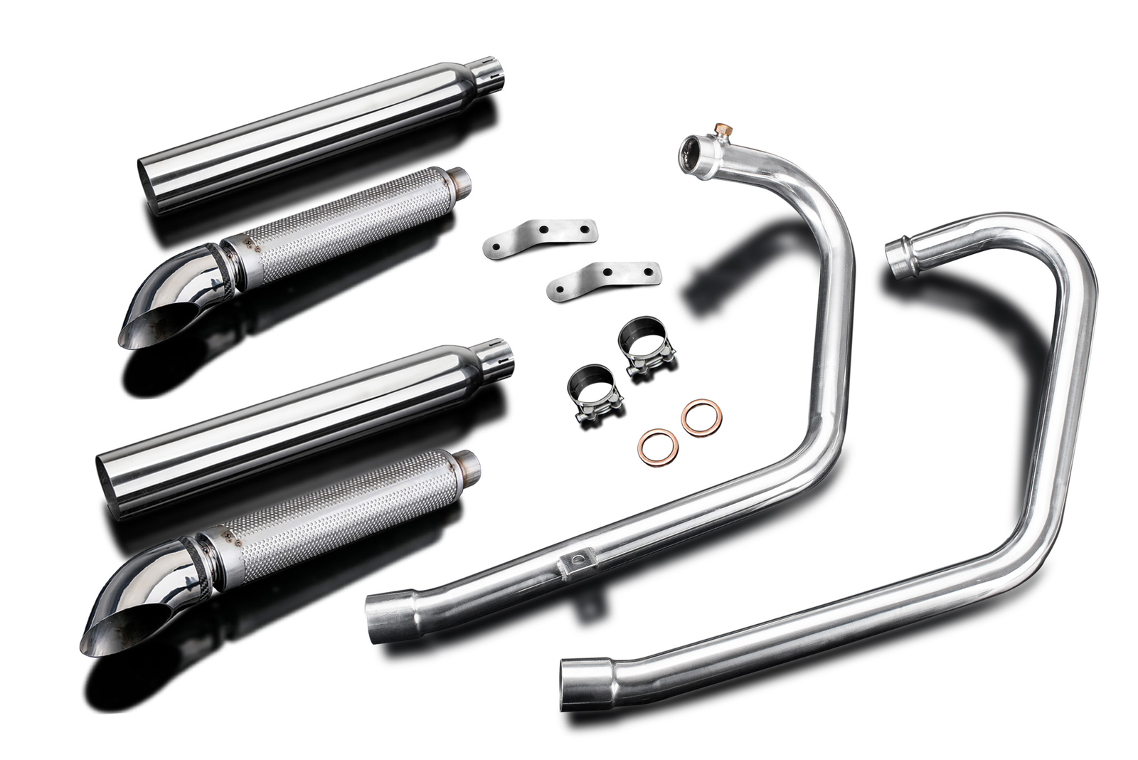 Full 2-2 Exhaust Triumph Bonneville Bobber 21" Stainless ...