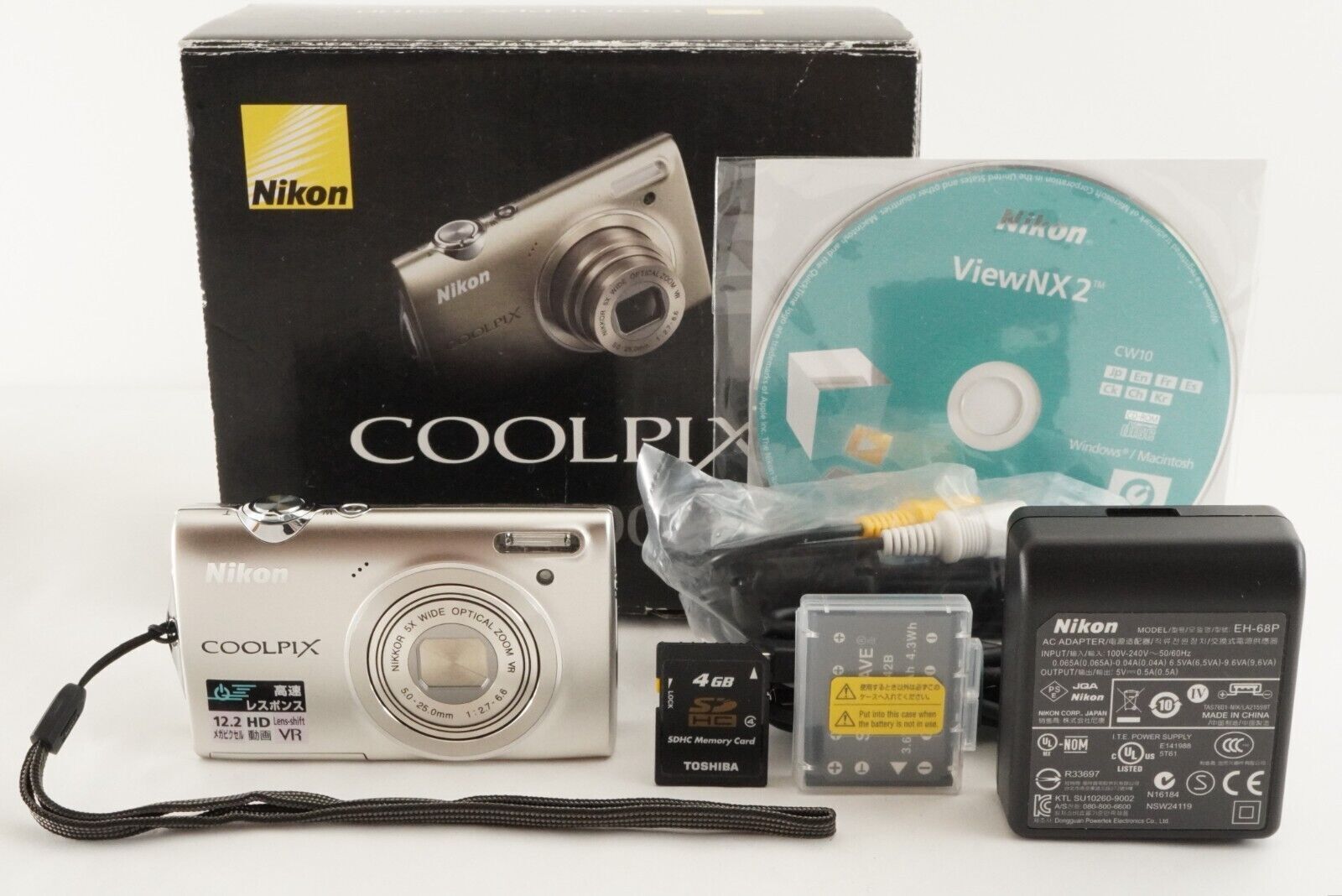 Nikon COOLPIX S5100 Silver InBox & 4GB SDHC Card Digital