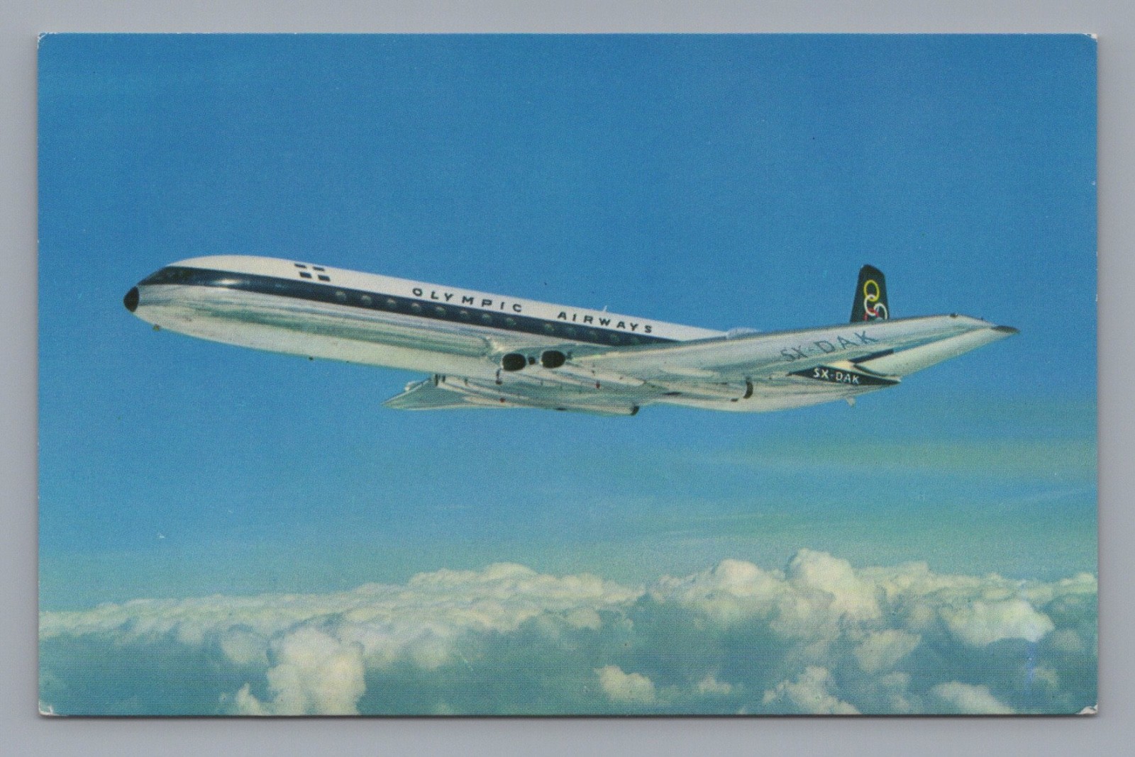 Olympic Airways De Havilland Comet 4 SX-DAK Airline Issue Postcard Airplane OA 1