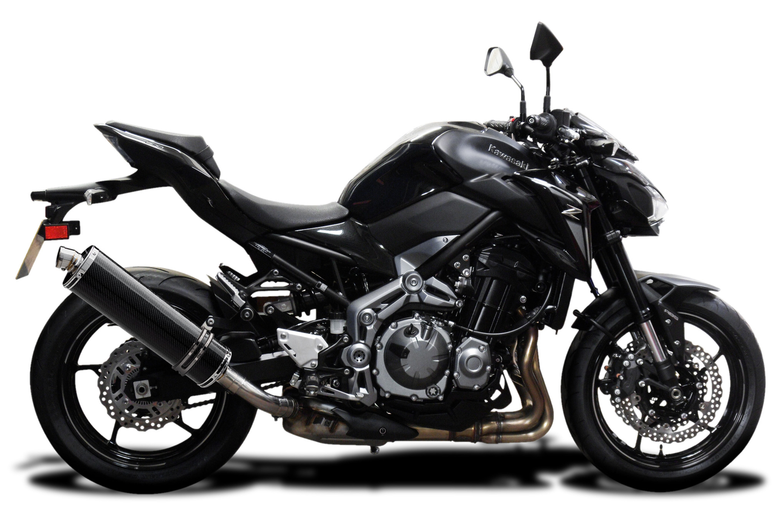 Kawasaki Z900 Delkevic Aftermarket Slip On 18 Oval Carbon Kawasaki Z900 Delkevic Aftermarket Slip On 18 Oval Carbon