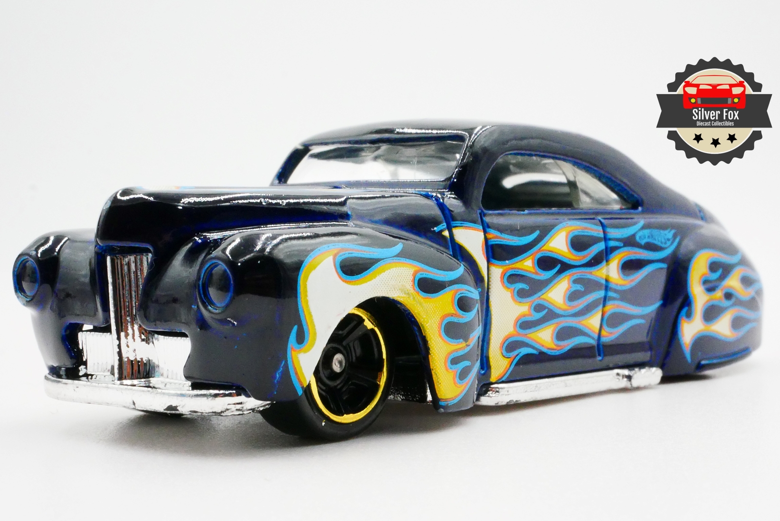 1941 FORD COUPE NAVY BLUE FLAMES 1:64 SCALE DIECAST COLLECTOR MODEL CAR