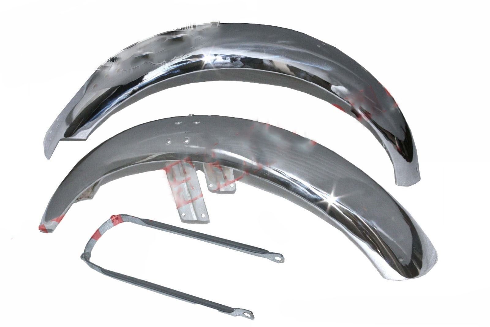 For Norton Commando Mudguard Fender Set Front and Rear Steel Chrome Plated