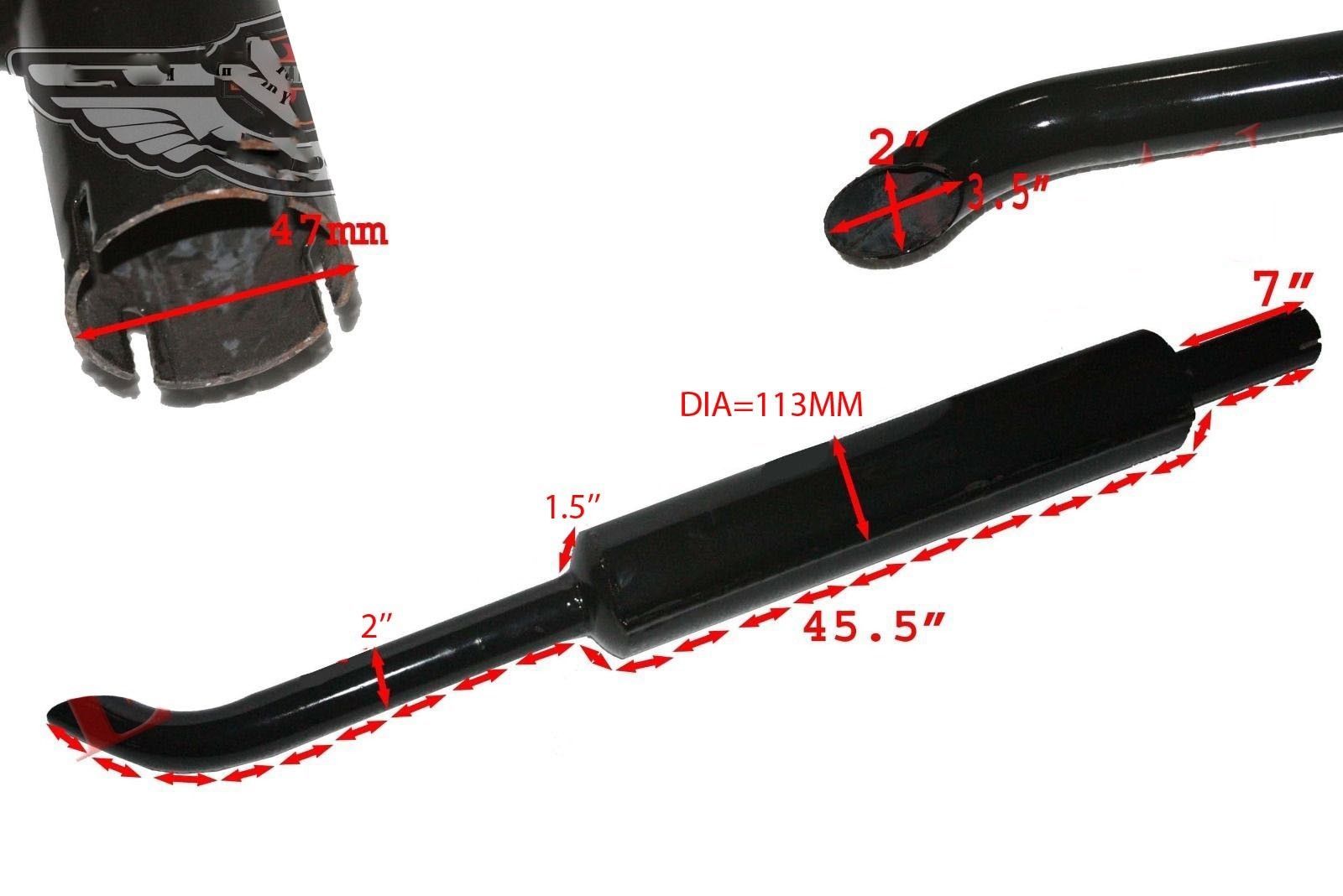 Exhaust Silencer Long Vertical Black Coated HMT Zetor 2511 3511 5911 Tractor 