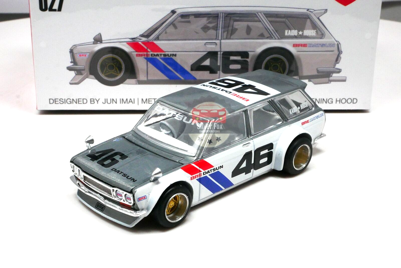 Kaido House x Mini GT 1:64 Datsun 510 Wagon Greddy White Jun