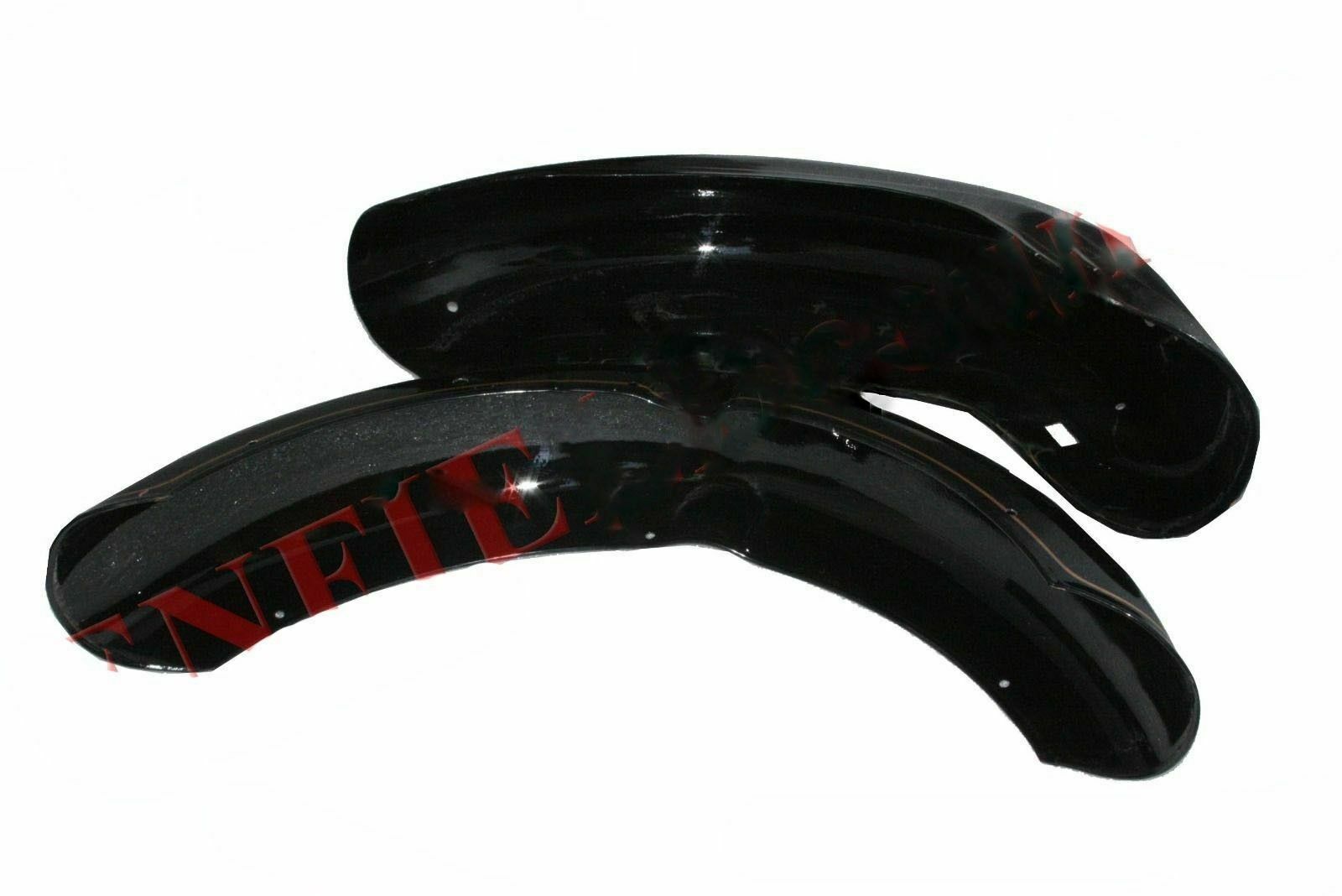 Fits Royal Enfield 350 Mudguard Fender Set Black Golden Lining Front & Rear 