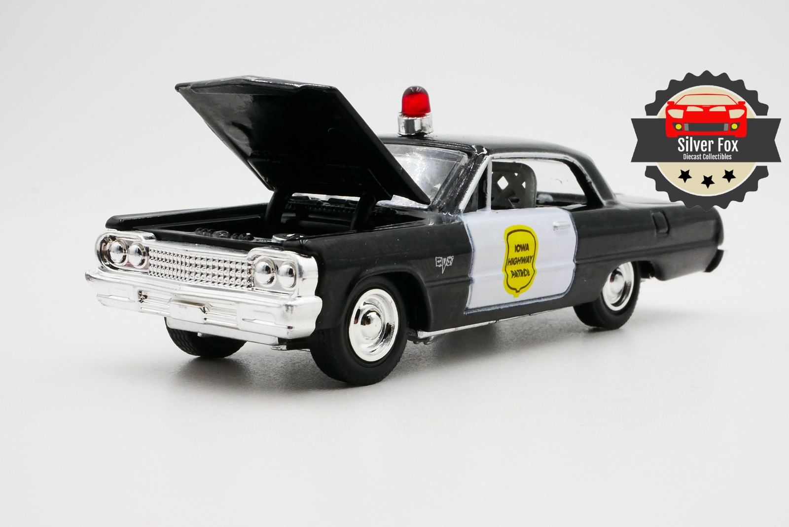 1964 CHEVY IMAPALA IOWA HIGHWAY PATRIOL 1:64 SCALE DIECAST COLLECTOR MODEL CAR