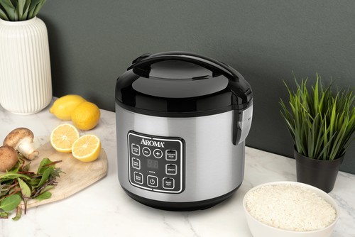 Aroma 8-Cup (Cooked) Rice & Grain Cooker, Steamer,Granited Coating