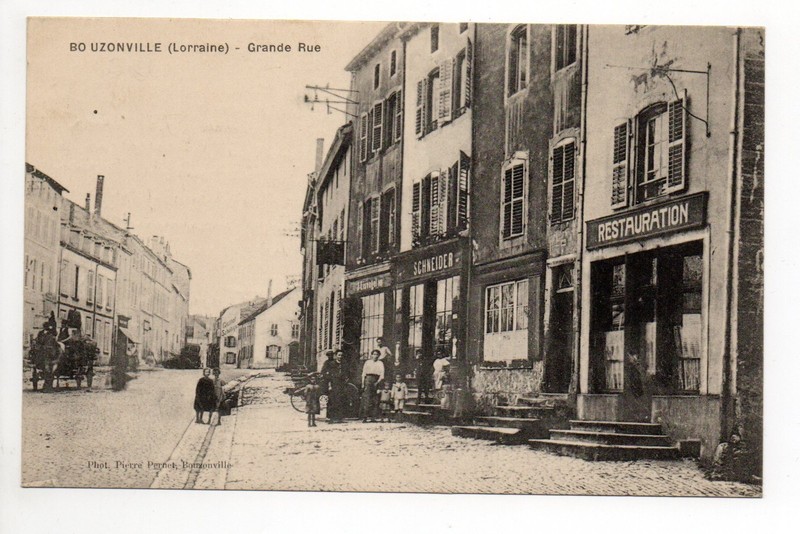 Bouzonville Busendorf Moselle Cpa 57 Epicerie Schneider Restaurant Grande Rue