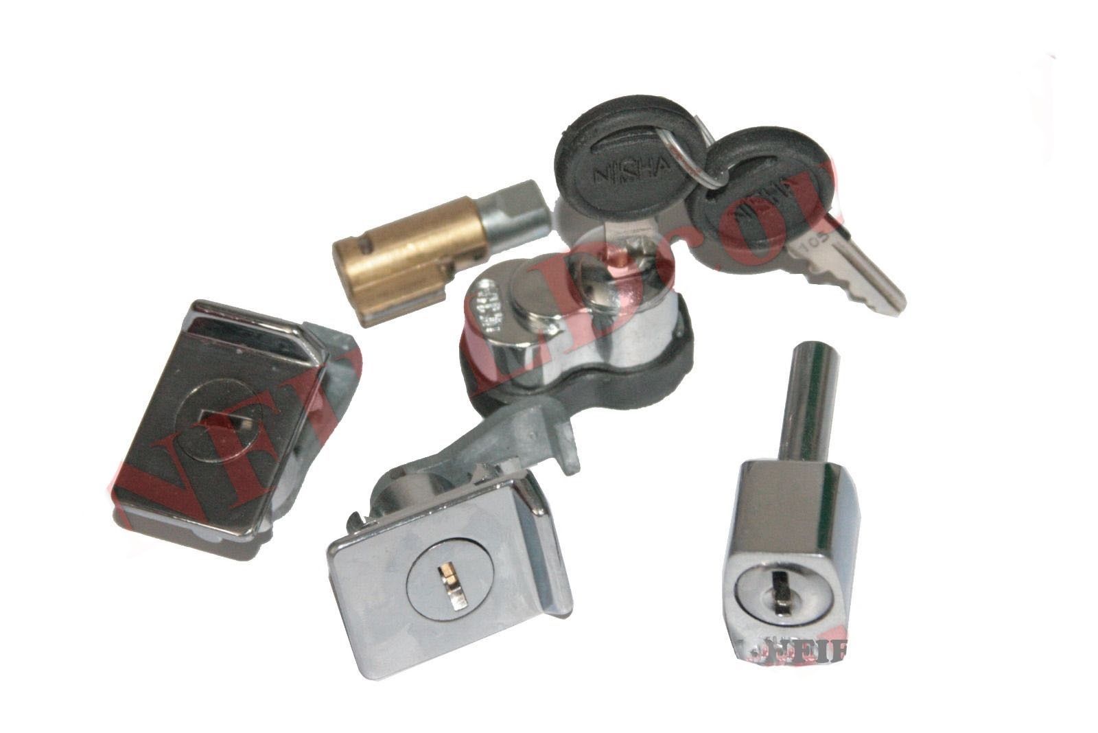 Set of 5 Locks 2 Common Key Early Vespa Fuel Tank With Tool Box & Wheel Lock 