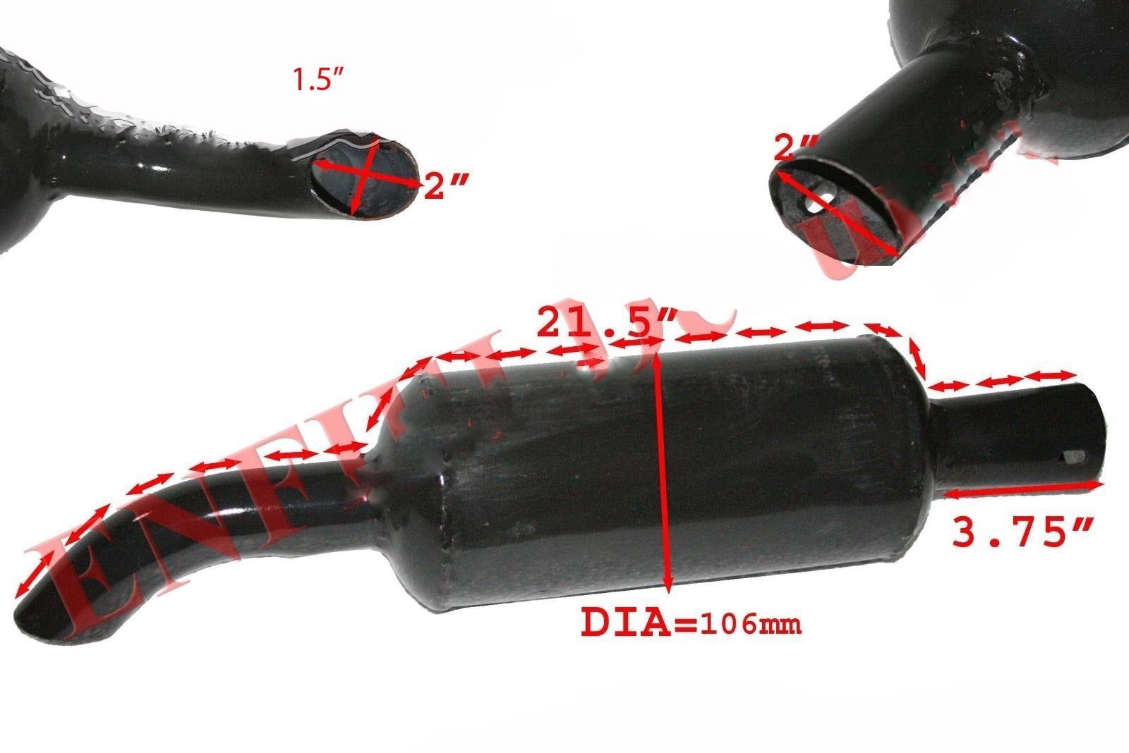 Mini Vertical Exhaust Silencer Black Coated HMT Zetor 2511 3511 5911 Tractor 