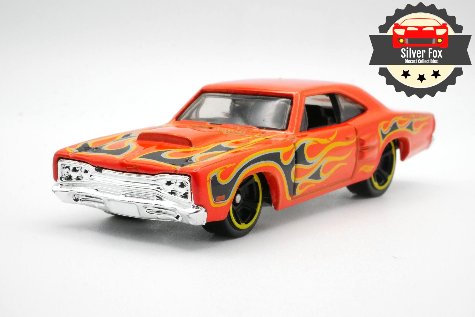 1969 DODGE CORONET ORANGE FLAMES 1:64 SCALE DIECAST COLLECTOR MODEL CAR