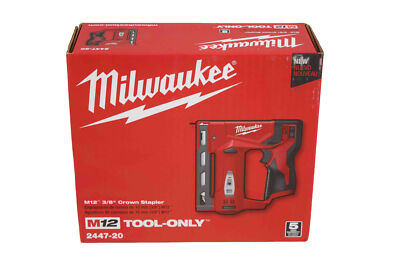 MILWAUKEE 2447-20 M12 12V Lithium-Ion 3/8" Cordless Crown Stapler (Bare Tool)
