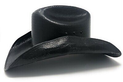 Scala 10X Black Toyo Straw ''Stomper'' Cattleman Cowboy Hat