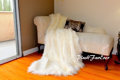 Best Quality Mongolian Fur Throw Blanket White Faux Fur Sheepskins