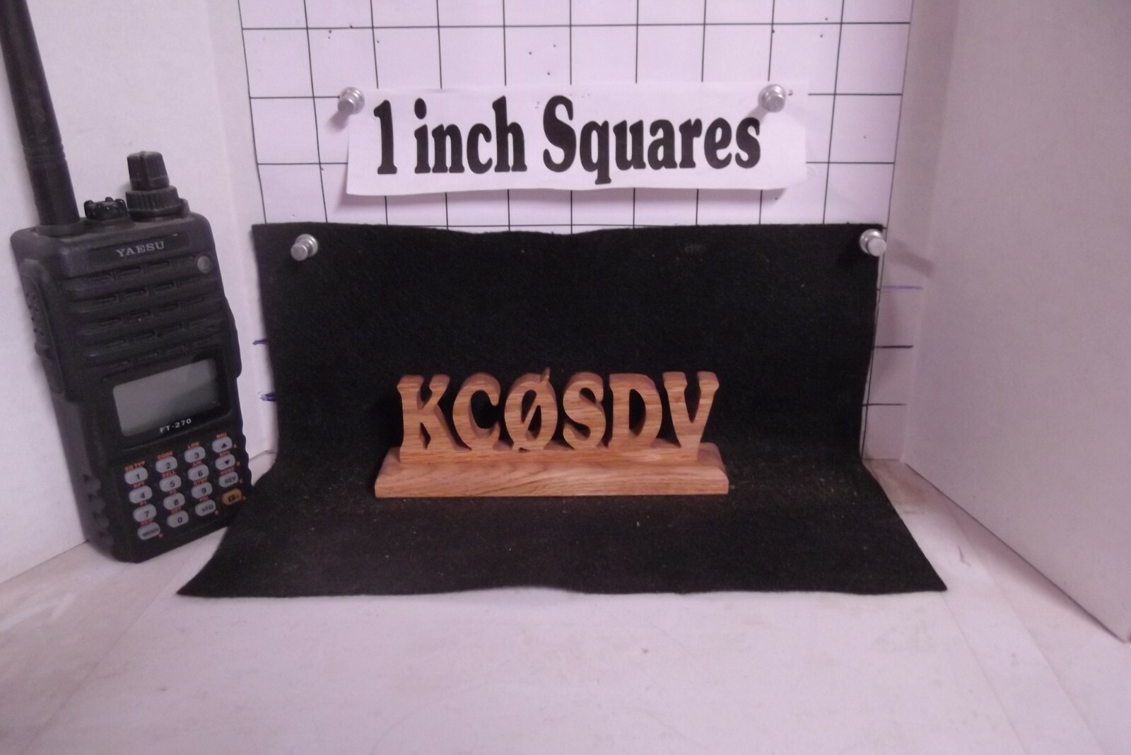 Handcrafted Oak Personalized small Amateur Ham Radio Call sign FREE SHIPPING