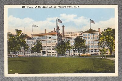 Vintage 1930s Postcard: Home of Shredded Wheat Niagara Falls New York NY