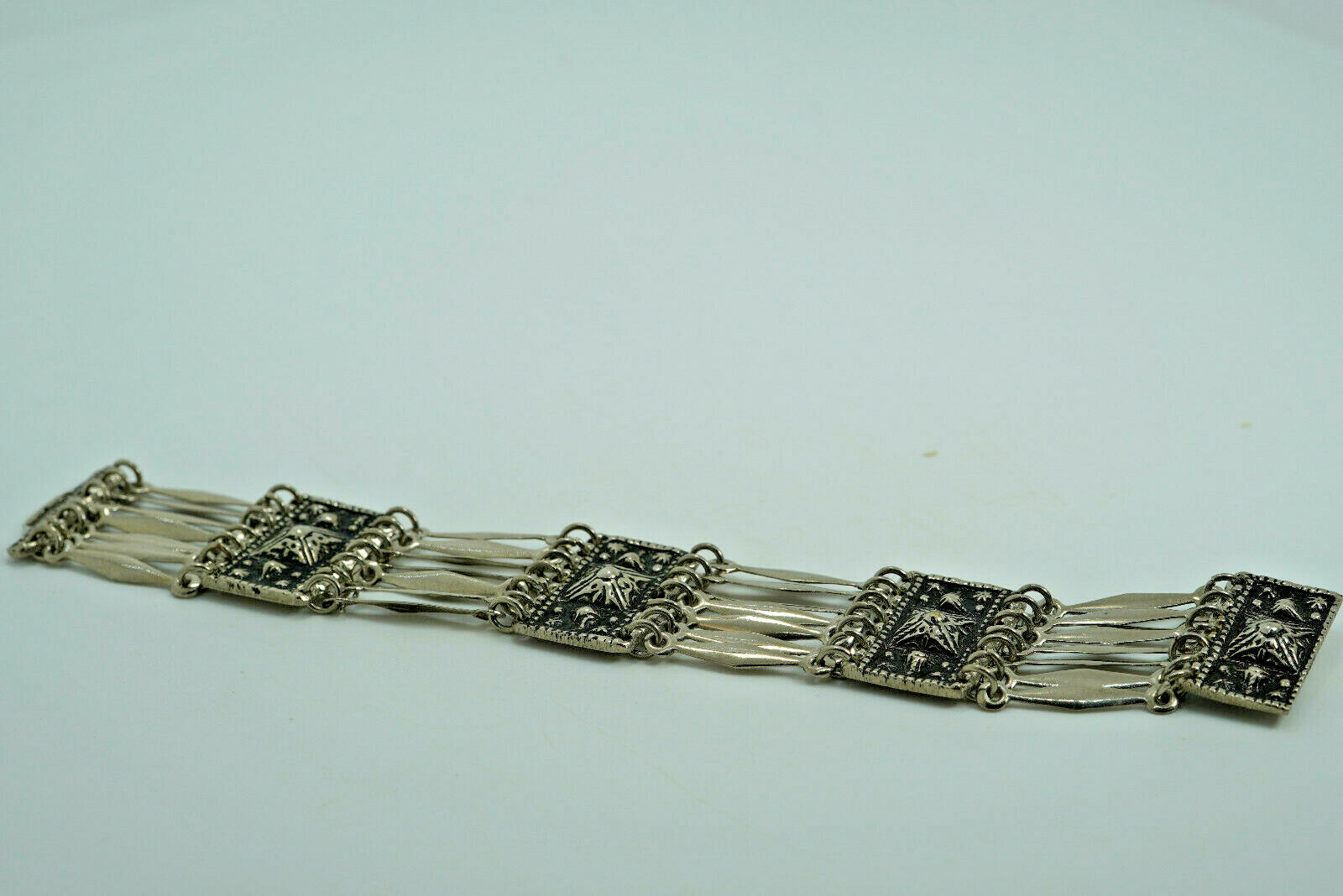 Vintage Taxco Mexico Sterling Silver Panel Link Bracelet | eBay