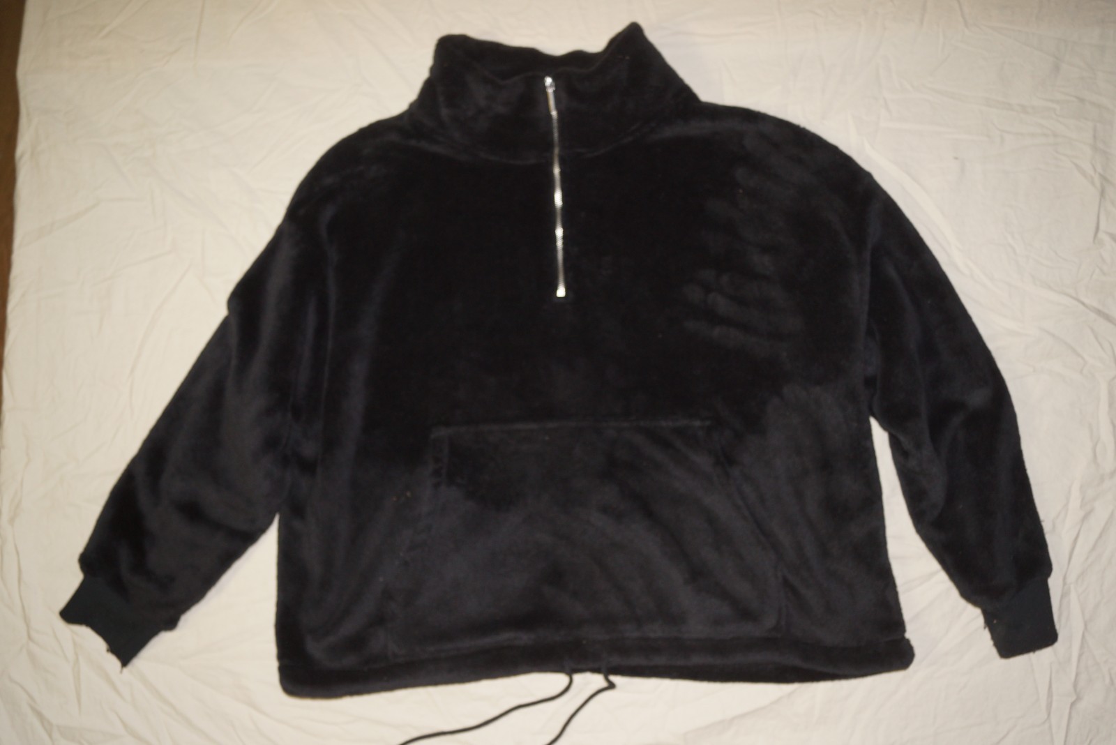 Old Navy Women's Size XL Black Fleece Cropped Sweatshirt 100% Polyester F12
