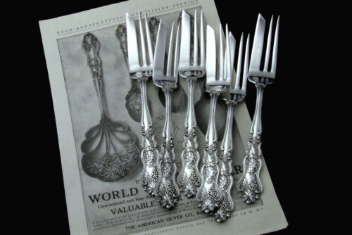❤️ MOSELLE AMERICAN SILVER CO. ART NOUVEAU 1906 PASTRY PIE FORK 7” PRICE PER PC