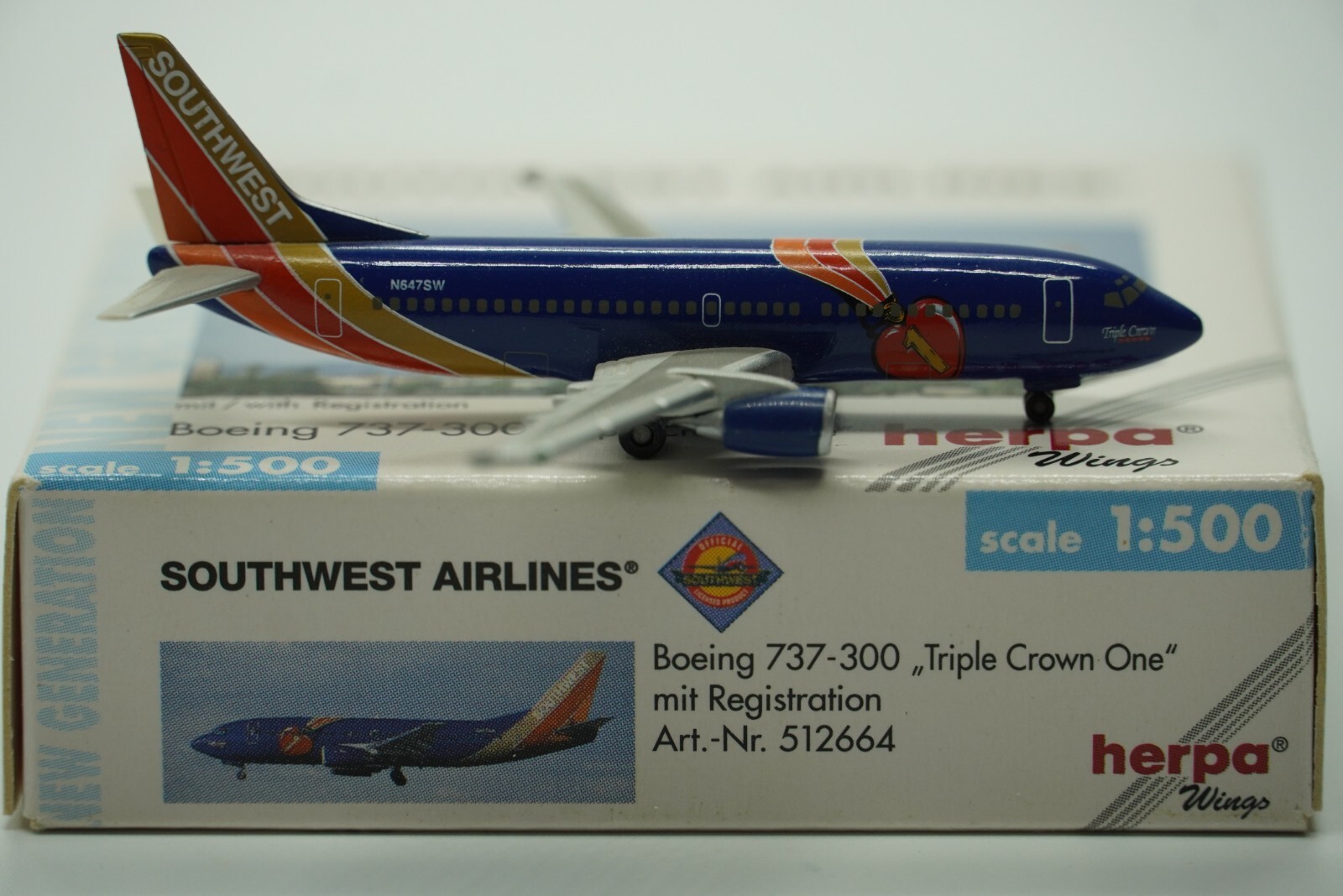 Herpa Wings 1:500 Southwest Airlines B737-300 Triple Crown