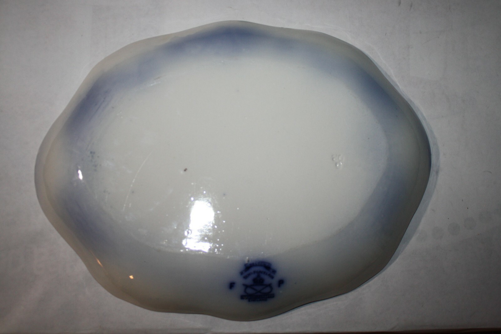 Antique Flow Blue New Wharf Pottery NWP 9