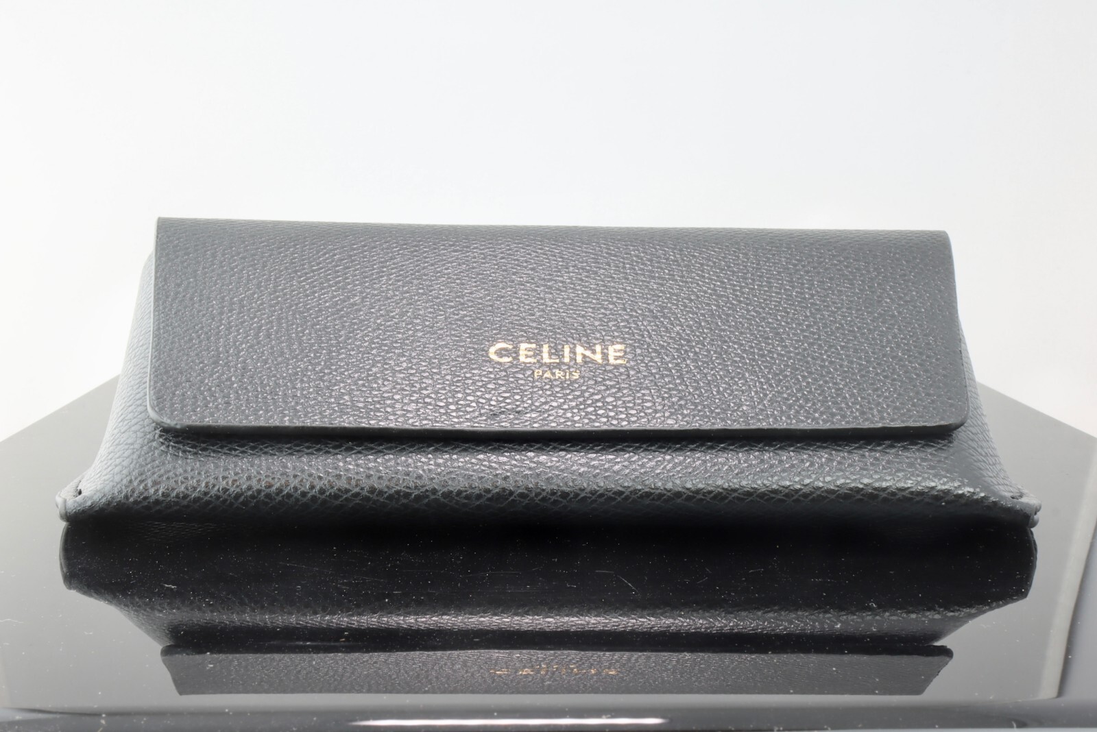 Pre-owned Celine Cl40238u 01a Black / Grey Lens Square Oversized Sunglasses 100% Uv In Gray